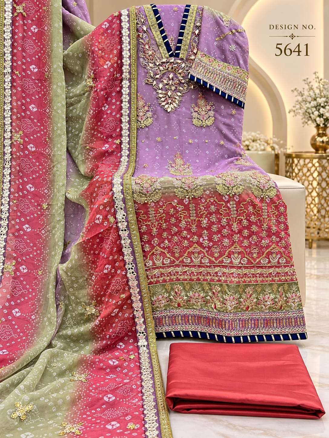 SHREE FABS SF 5641 COLOR CHIFFON KHATLI MULTI WORK SALWAR SUIT FOR LADIES WHOLESALER